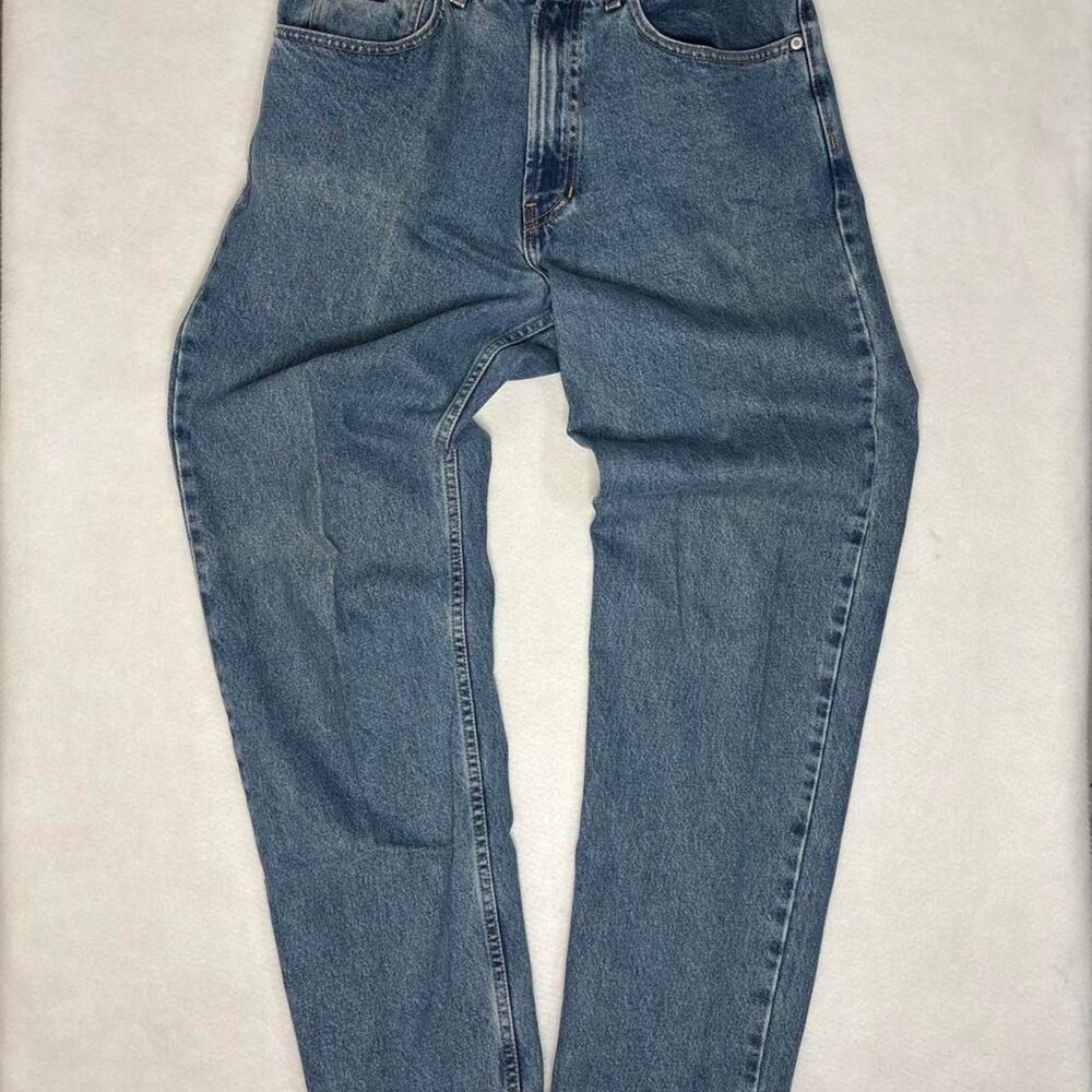 VTG 90s Tommy Hilfiger Freedom Jeans Made USA Baggy Flag Pocket Denim Size 31x32